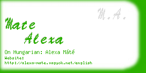 mate alexa business card