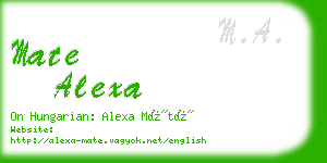 mate alexa business card